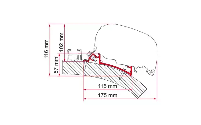 Adaptér pre Carthago Chic i80-i90 pre markízy Fiamma F80/F65 dĺžka 400 cm