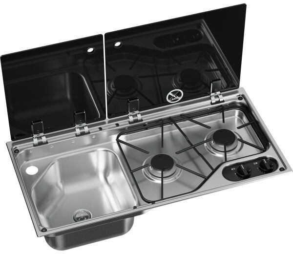 Vstavaný plynový sporák Dometic CVC1700G s drezom na ľavej strane a krytom