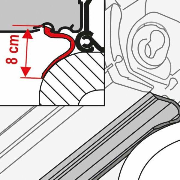 Tesnenie proti zatekaniu vody Rain Guard Lower k markízam F45, 1m