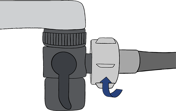 2. Pripojte prívodnú hadicu k adaptéru. Adaptér Easytap